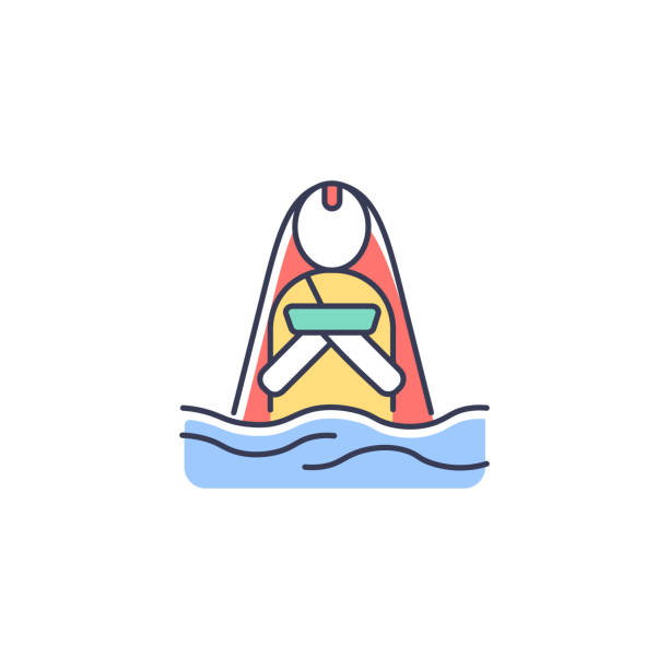 Chhath Puja ancient festival RGB color icon Chhath Puja ancient festival RGB color icon. Praying for wellbeing and wealth. Meditation in water. Chhath Parva festivity. Religious rituals. Isolated vector illustration. Simple filled line drawing chhath stock illustrations