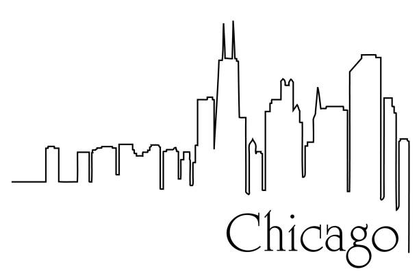 Chicago Skyline Backgrounds Illustrations, Royalty-Free Vector Graphics