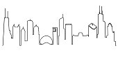 istock Chicago Skyline line Drawing 1313905933