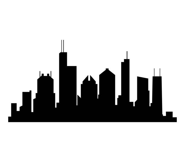 芝加哥天際線 - skyline 幅插畫檔、美工圖案、卡通及圖標