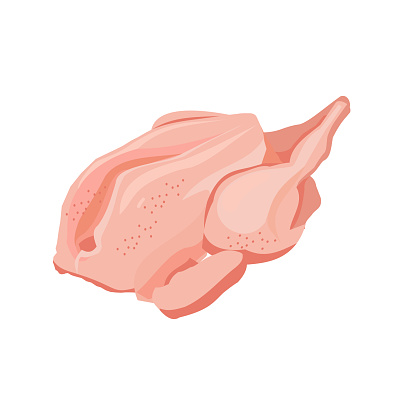 Chicken meat vector design, whole skinned chicken vector