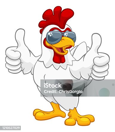 istock Chicken Rooster Cockerel Bird Sunglasses Cartoon 1210527029