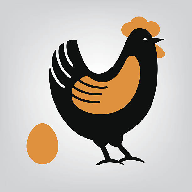 chicken symbol vector illustration Stylized a sign of chicken, hen. Vector illustration pasta silhouettes stock illustrations