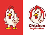 Chicken Thumbs Up Mascot Logo Design