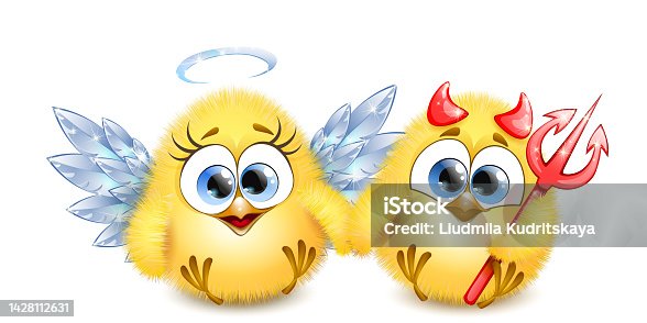 istock Chicks angel and devil 1428112631