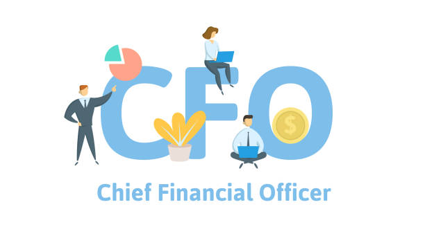 CFO, Chief Financial Officer. Concept with keywords, letters, and icons. Flat vector illustration. Isolated on white background. CFO, Chief Financial Officer. Concept with keywords, letters, and icons. Colored flat vector illustration. Isolated on white background. cfo stock illustrations