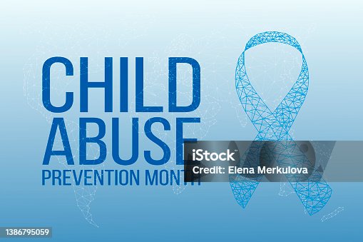 istock Child Abuse Prevention Month concept. Banner with blue ribbon awareness and text. Vector illustration 1386795059