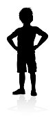 A high quality detailed silhouette of kid or child