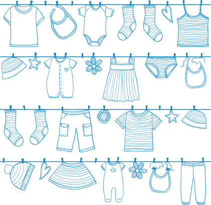 Children clothes on clothesline