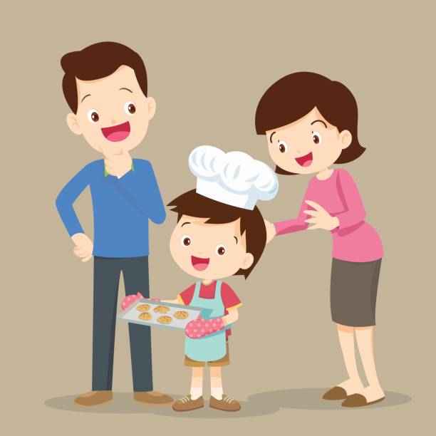 581 Father Daughter Cooking Illustrations & Clip Art - iStock