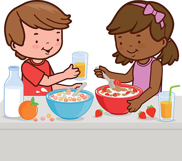 Image result for picture of children eating cereal