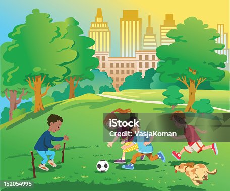 istock Children Playing Ball in the Park 152054995