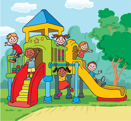 Children Playing on Playground