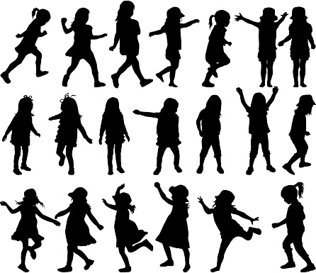 Download Children Silhouettes Stock Illustration - Download Image Now - iStock