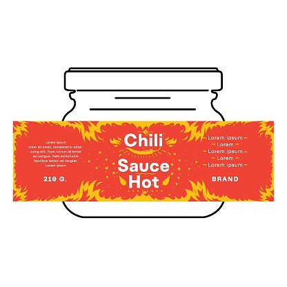 Chili sauce logo label badge