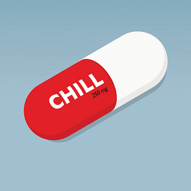 Chill Pill - Capsule Flat Design vector art illustration