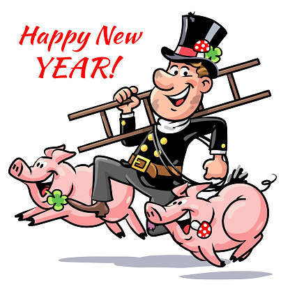 Chimney Sweep And Pigs- Happy New Year