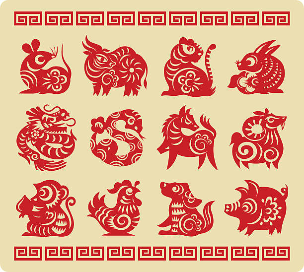 Chinese 12 Zodiac Paper Cutting http://i841.photobucket.com/albums/zz336/klopas/is_exclusive3.jpg pig patterns stock illustrations
