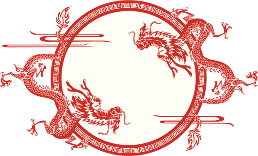 Chinese dragon frame. vector