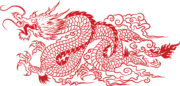 Red chinese dragon, 2012 is the Year of the Dragon vector