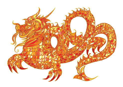 chinese dragon isolated on a white background vector