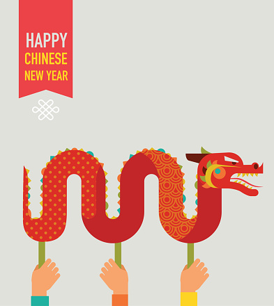 Chinese New Year - Red Dragon vector design vector