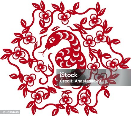 istock chinese paper cut out snake for spring festival 2013 160345638