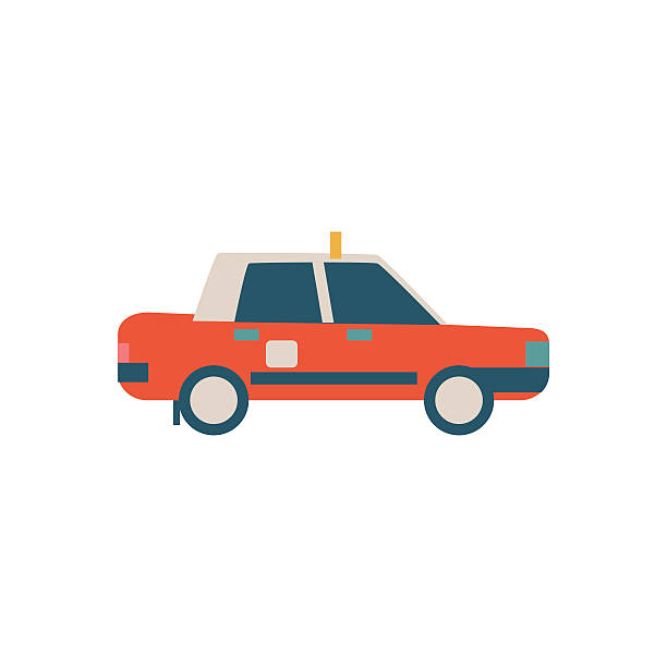 illustrazioni stock, clip art, cartoni animati e icone di tendenza di icona semplificata dell'auto della polizia cinese - taxi