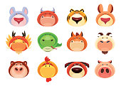 istock Chinese Zodiac animals icons 1257376043