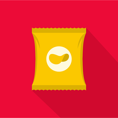 Chips icon, flat style
