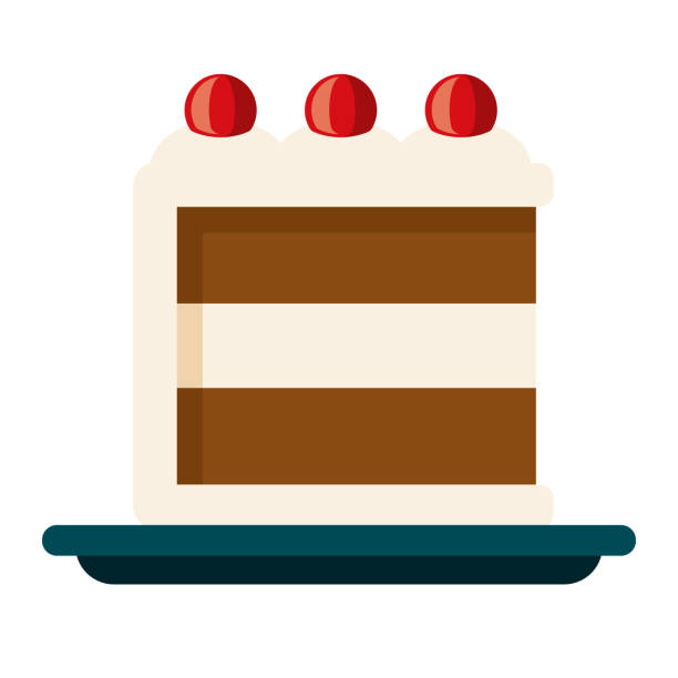 ilustrações de stock, clip art, desenhos animados e ícones de chocolate cake icon on transparent background - bolos de chocolate