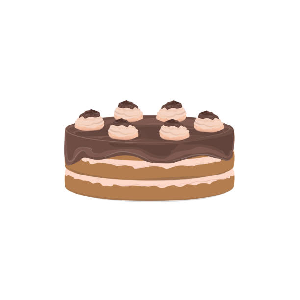 ilustrações de stock, clip art, desenhos animados e ícones de chocolate cake vector - bolos de chocolate