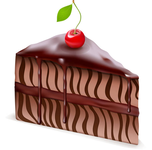 ilustrações de stock, clip art, desenhos animados e ícones de bolo de chocolate com cereja - bolos de chocolate
