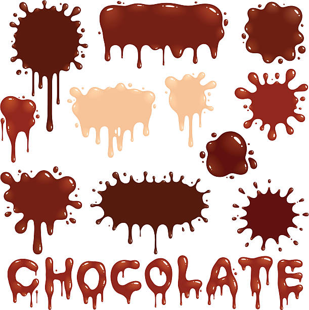 stockillustraties, clipart, cartoons en iconen met chocolate drops - chocoladeletter
