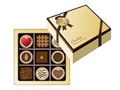 Chocolate gift box illustration