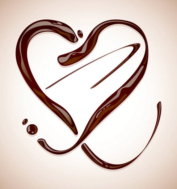 Chocolate heart vector art illustration