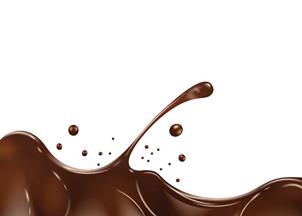Chocolate splash on white background. vector art illustration