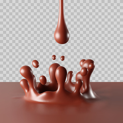 Chocolate splash with drops