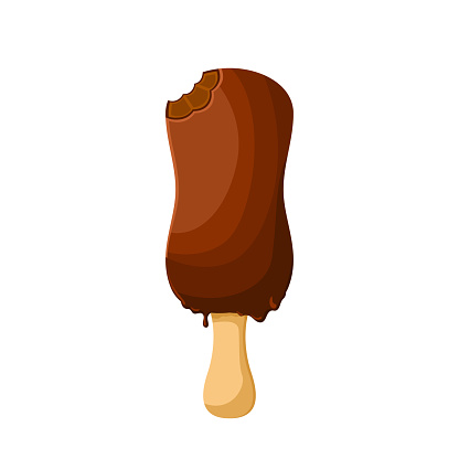 chocolate stick ice cream cartoon vector