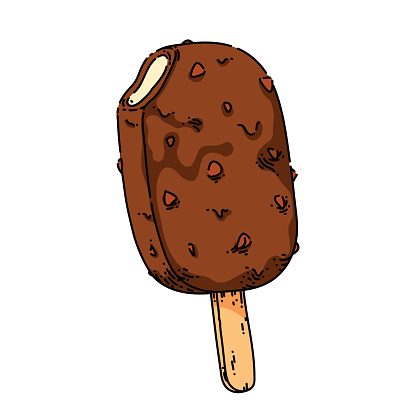 chocolate stick ice cream sketch hand drawn vector