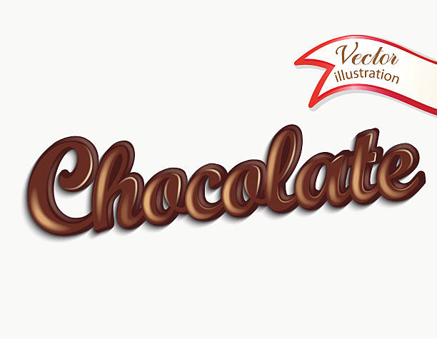 stockillustraties, clipart, cartoons en iconen met chocolate text made of chocolate vector design element. - chocoletter