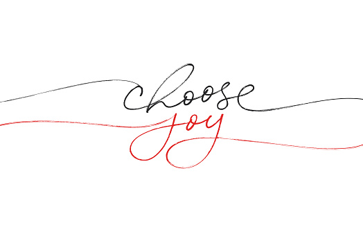 Choose joy vector monoline lettering.