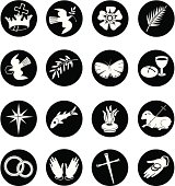Set of 16 Christian icons.