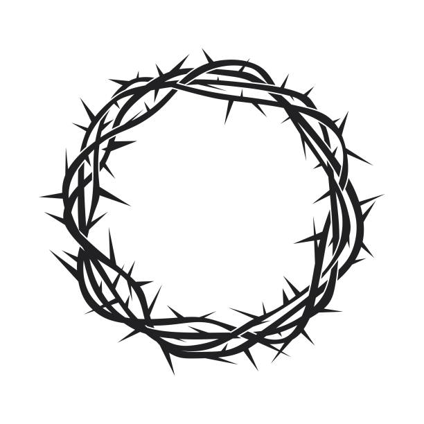 Christian illustration. The crown of thorns of Jesus Christ Christian illustration. The crown of thorns of Jesus Christ crown of thorns stock illustrations