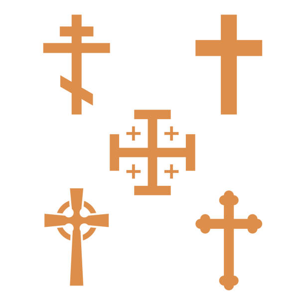 Christianity church cross religion vector religionism flat illustration of traditional holy sign silhouette praying religionary christian faith religionist priest church culture symbol Christianity church cross religion vector religionism flat illustration of traditional holy sign silhouette praying religionary christian faith religionist priest church traditional culture symbol. religious cross silhouettes stock illustrations