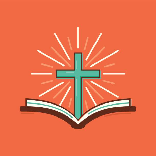 hıristiyanlık dini i̇ncil haç sembolü - mimari illüstrasyonlar stock illustrations