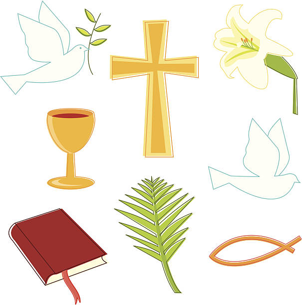Christianity Symbols Symbols of Christianity in a sketchy style. Download contains Illustrator CS2 ai, Illustrator 8.0 eps, and high-res jpeg. kathrynsk stock illustrations