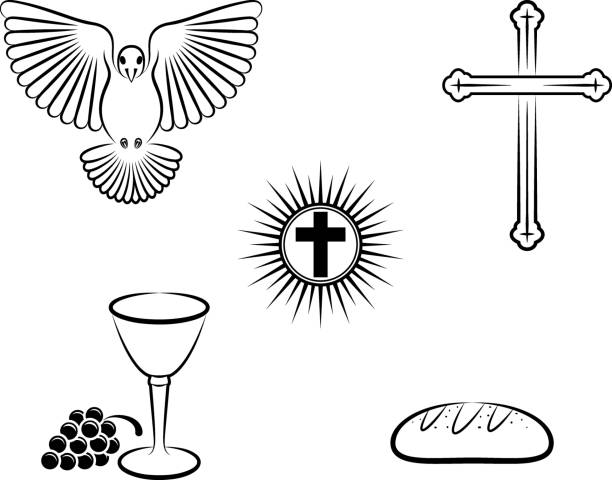 Christianity symbols of the Christianity religious cross clipart stock illustrations