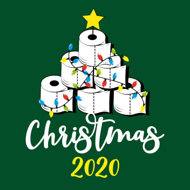 耶誕節 2020 - 有趣的賀卡耶誕節在 covid - 19 大流行自我隔離期。 - at home covid test 幅插畫檔、美工圖案、卡通及圖標