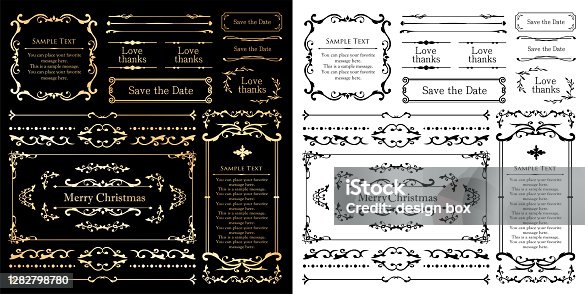 istock Christmas And New Year Calligraphic And Typographic Design Elements, Page Decoration, Labels, Symbols And Icons Elements 1282798780